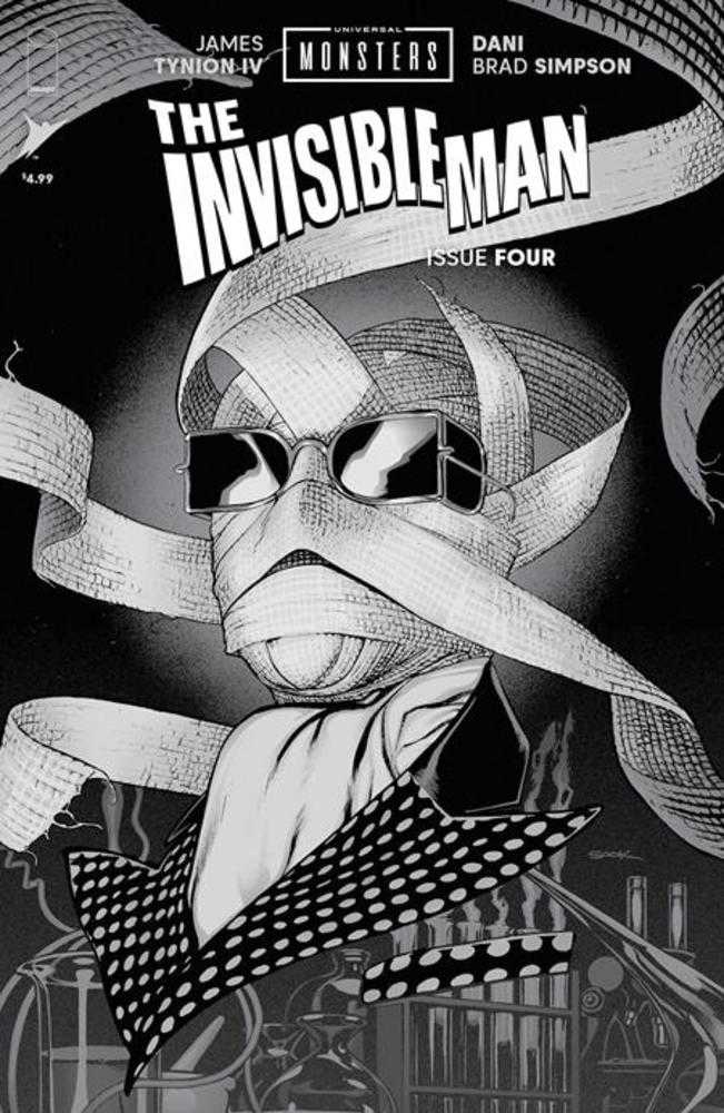 Universal Monsters The Invisible Man #4 (Of 4) Cover D 1 in 25 Ryan Sook Black & White Horror Variant